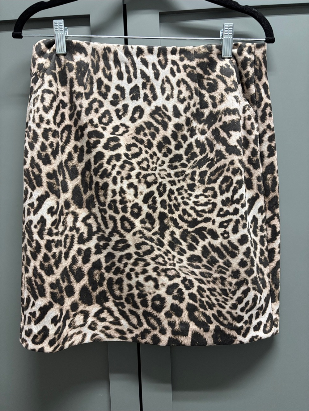 CAbi Leopard Print Mini Skirt - Black and Cream